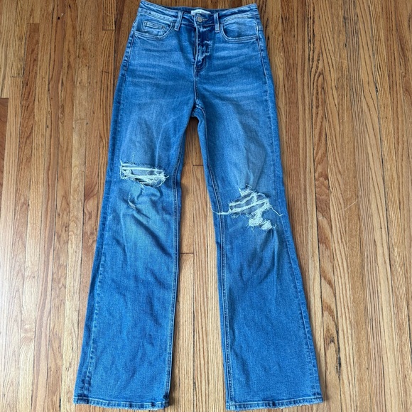 Flying Monkey Denim - Flying Monkey High-Rise Distressed Bootcut Jeans